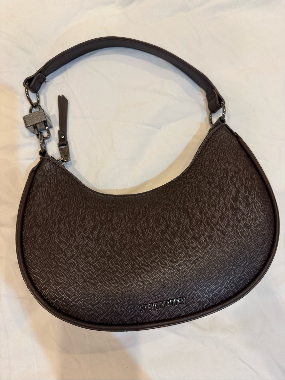 Steve Madden Chocolate Brown Crescent Hobo Bag